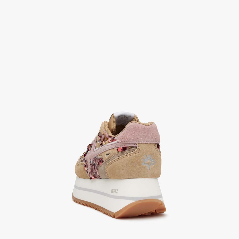 Basket W6YZ Beige/Pink Femme | LHW-42666316